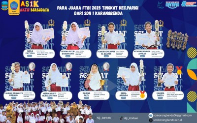SD NEGERI 1 KARANGBENDA RAIH 9 PIALA DI AJANG FTBI TINGKAT KECAMATAN PARIGI